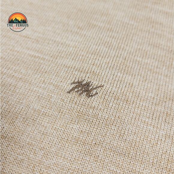 Monte Carlo Magna Wool Mock Neck Beige Classic Casual Career Sweater 40 US - Picture 10 of 11